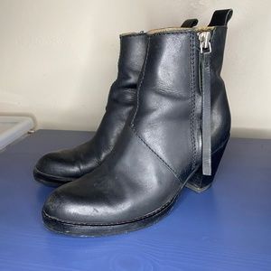 Acne Studios Pistol Boots Black Leather Ankle Booties EU 37